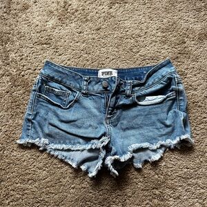 Pink Victoria’s Secret mini jean shorts
